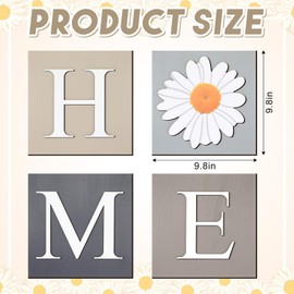 Weysat Farmhouse Home Sign Wall Decor 3D Wooden Floral Bathroom Decorations Boho Home Sign with Daisy for O Rustic Hanging Wooden Decor with Letters for Living Room Kitchen Entryway Housewarming Gift