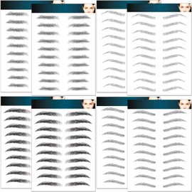 Eyebrow Tattoo Stickers 84 Pairs, 8 Sheets Eyebrow Temporary Tattoo Peel Off Sticker Waterproof 6D Hair-Like False Instant Transfer False Brows