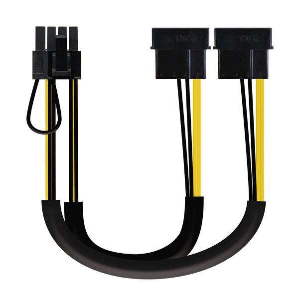 NanoCable 10.19.1201 Food Cable for Graphics Card 2xMOLEX to PCI-E 20 cm