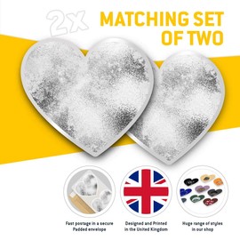 2 x Heart Stickers 7.5 cm - BW - Rose Foil Copper Colour Grunge Fun Decals for Laptops,Tablets,Luggage,Scrap Booking,Fridges, #43459