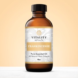 Vitality Extracts Frankincense Essential Oil - 4oz, Boswellia Serrata, Aromatherapy, Skin Care, Natural Calm, Rest & Relaxation, Yoga, Comfort