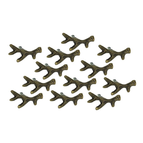 Bronze Finish Cast Iron Small Deer Antler Cabinet Handle Drawer