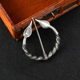 Vintage Viking Brooch Pin Lapel for Women Men Cloak Scarf Shawl Buckle Clasp Pin Brooches Penannular Brooch and Pin Sets Jewelry, Metal, rhinestone