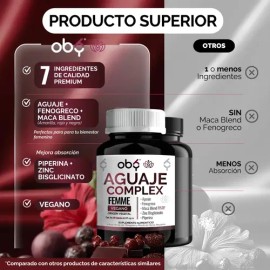 Aguaje + Fenogreco + Maca Peruana y Zinc | 1,250 Porción | Alta Absorción Potenciada con Piperina | Maca Negra Roja Amarilla | Suplemento Complex Vita