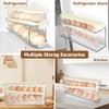 HOTUT Egg Container for Refrigerator, 2-Tier Automatic Egg Holder for