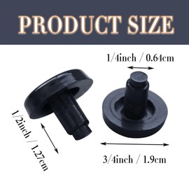 Stem Bumpers Glide Nylon Flat Round 3/4" Stem Bumper Floor Protector for 1/4" Hole, Furniture Sliders, Protect Your Outdoor Furniture and Patio Swivel Chair, Black (24)