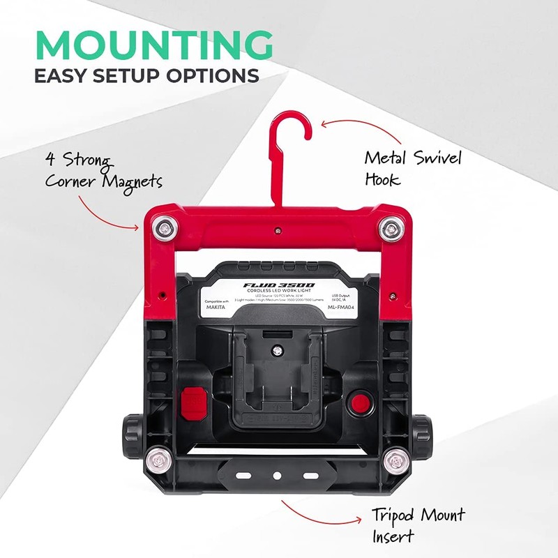Master Tailgaters FLUD 4000 LED Work Flood Light Compatible for