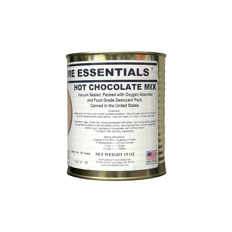 Future Essentials Canned Hot Chocolate Mix- Makes 2.5 Liters