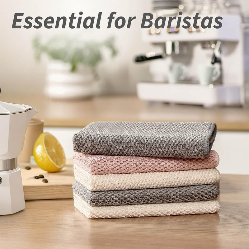EubooTree Barista Towel 6 Pack, Extra Thick Microfiber Coffee Cleaning