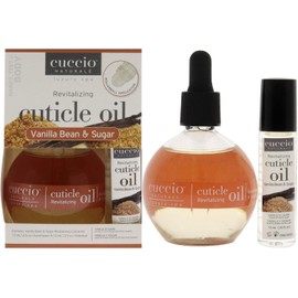 Cuccio Naturale Cuticle Revitalizing Oil Set - Provides Intense Hydration - Replenishes And Strengthens Nails - Promotes Healthier Skin - Easy To Use Rollerball - Vanilla Bean And Sugar - 2 Pc