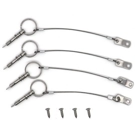 4PCS 316 Stainless Steel Quick Release Pin W/Drop Cam & Spring & Free Screws for Bimini top, Marine Bimini Top Pin with Lanyard