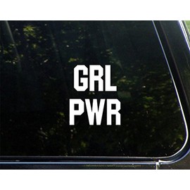 GRL PWR - 3-3/4" x 4-1/2" - Vinyl Die Cut Decal/Bumper Sticker for Windows, Cars, Trucks, Laptops, Etc.