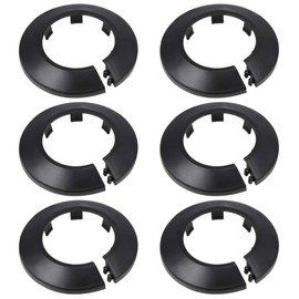 sourcing map 43mm Pipe Cover Decoration PP Plastic Water Pipe Escutcheon Black 6pcs