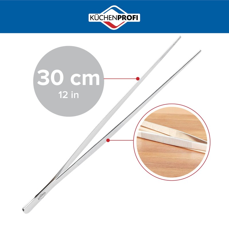 Küchenprofi 12-Inch Tweezer Tongs in 18/10 Stainless Steel, Pack of