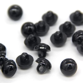 USOSOU 100PCS 11mm Sew on Eyes Plastic Black Pearl Buttons, for Clothing, Shirts, Skirts, Dresses, for Puppet Bear Doll Stuffed Toys, Handmade Decorations, Sewing Accessories (0.433inch)