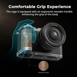 SMALLRIG A7C II / A7CR Handle L Shaped Handle for Alpha 7C II/Alpha 7CR Quick Release Plate for Arca, Lightweight Side Wooden Handle, Quick Turn On - 4796