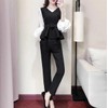 Emptio Feminine Formal Pants Suit Modern Top and Bottom Set,