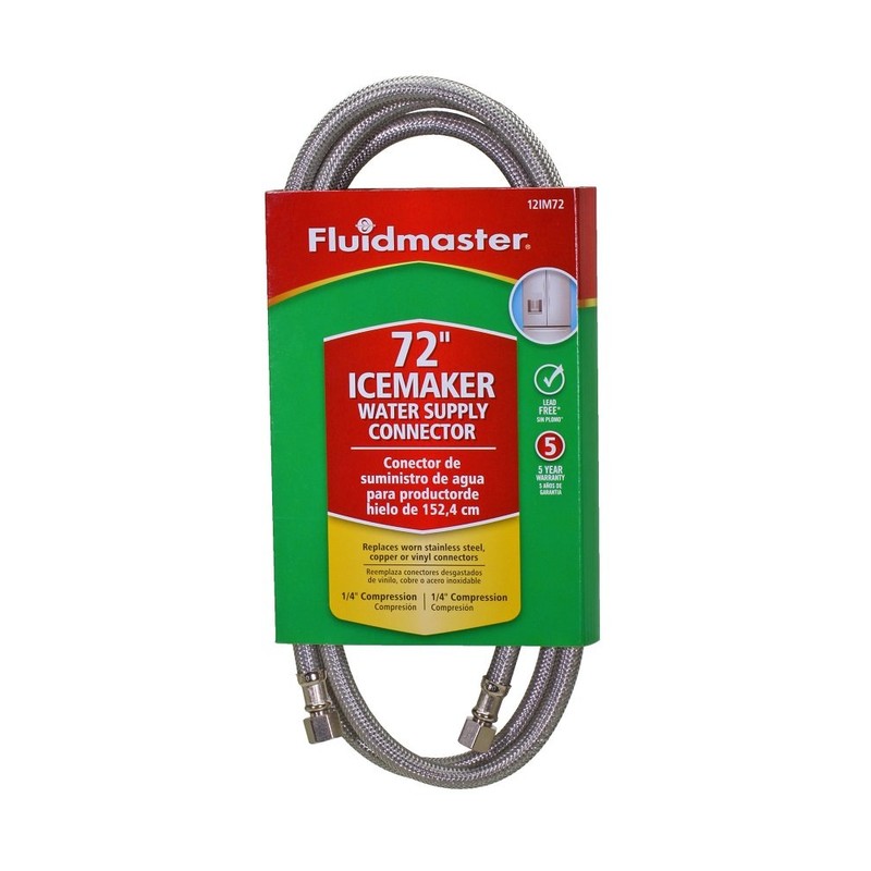 Fluidmaster 12IM72 Braided Stainless Steel Ice Maker Connector Water Line