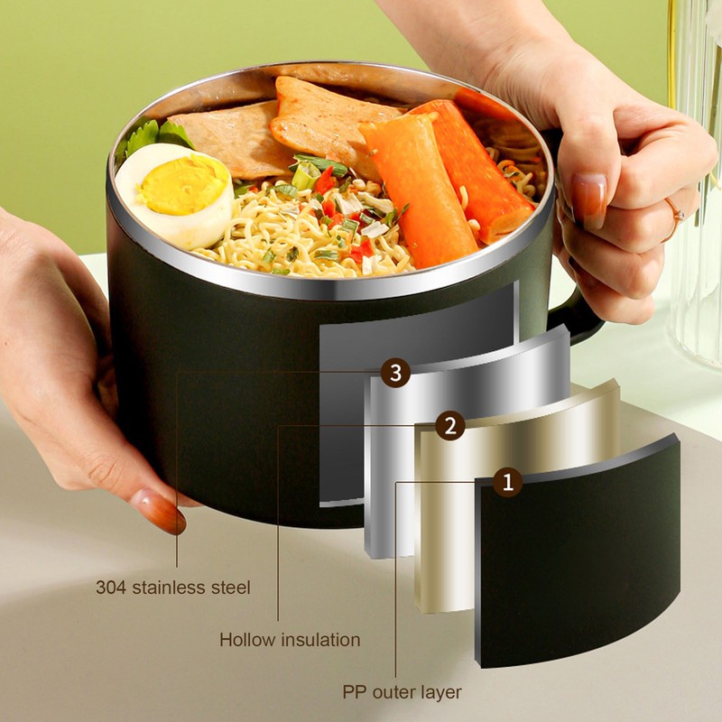 304 Stainless Steel Instant Noodle Bowl 1200ML Large Capacity Noodle