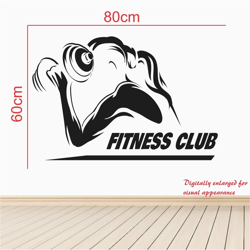 StickMe Women's Fitness Club Wall Sticker (PVC Vinyl, 80 X
