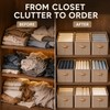 Foldable Fabric Clothes Storage Box with Handle, Gray Wardrobe Organizer