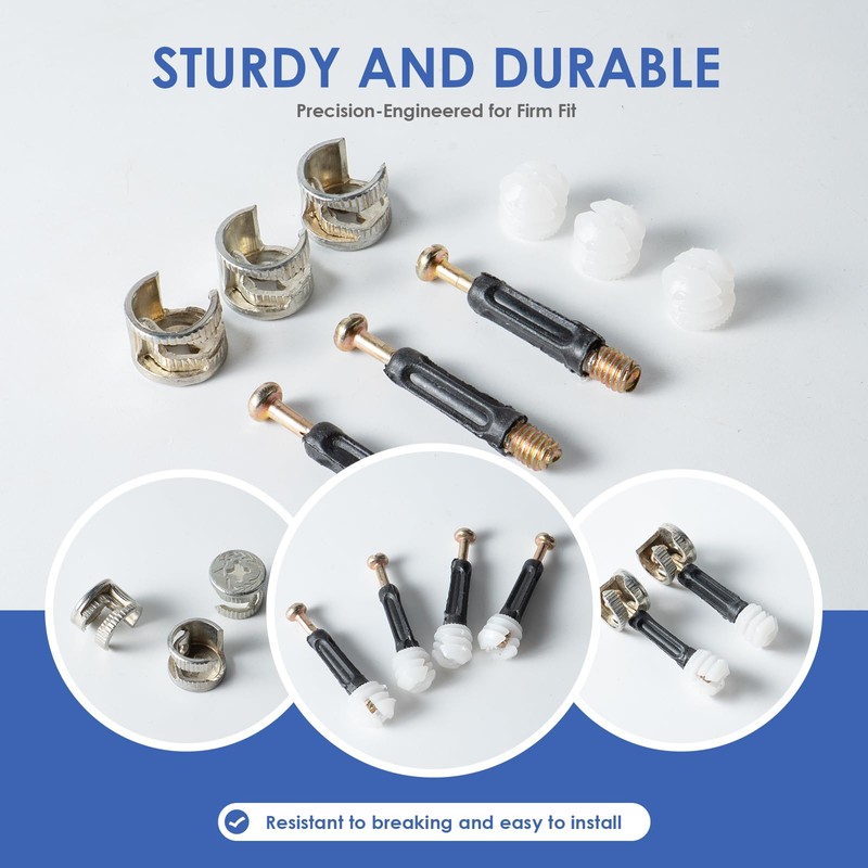 20 Sets 3-in-1 Cam Lock Connector Kit, Eccentric Furniture Fasteners