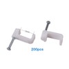 INCREWAY 200Pcs 12mm Flat Cable Wire Clips Cable Staples Cord