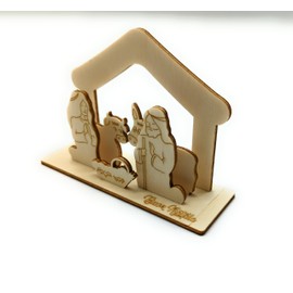 OVUNQUE PROTEGGIMI Wooden Nativity Scene to Assemble Christmas Decoration Wooden DIY Christmas Decoration for Home Made in Italy