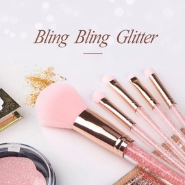 Glitter Brush Pouch Set Set-Pink 2ea