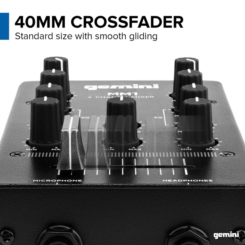 Gemini Portable 2-Channel DJ Mixer – Pocket-Sized Mini Audio Mixer