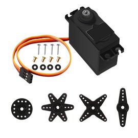 4pcs RC Servo Moto Metal Gear Servo High Speed Torque Digital Servo Motor Compatible with Smart Car Robot Boat RC Helicopter Aircraft Control JR Futaba (Control Angle 180)
