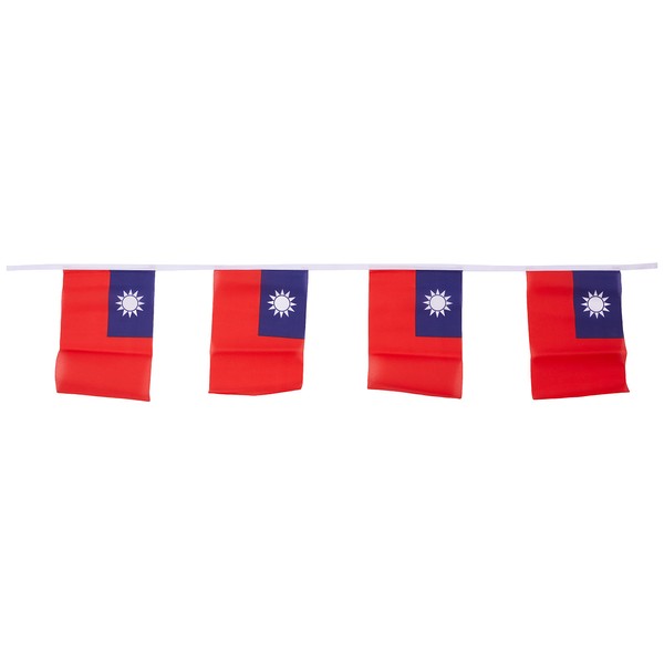 Taiwan Flag Chain 6 Metres with 20 Flags 21 x