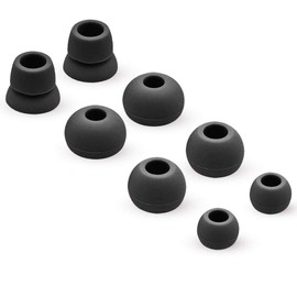 MMOBIEL Ear Tips Earbuds Replacement Compatible with Beats by Dre Powerbeats 2/3 Monsterbeats Wireless - Set of 4 Pairs - Silicone - Black