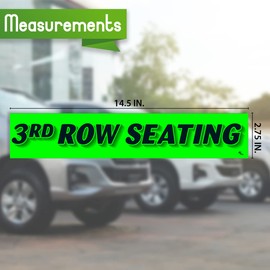 Versa-Tags Chartreuse Green Vinyl Slogan Stickers - 12-Pack for Car Dealer Windshield Advertising, Perfect for Used/New Car Truck RV LotsSlogan-3rd-Row-Seating-Stickers