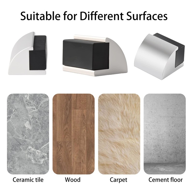 Door Stoppers, Floor Mounted Door Stops Rubber Black Door Stop