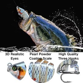 New Fishing Gear - Biomimetic Bait Fish,5 Pieces Bionic Swimming Lure, 3D Bionic Swimming Lure Swims Just Like a Real Bait Fish, Suitable for Freshwater & Saltwater
