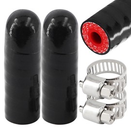 2Pcs High Temperature 4-Ply Reinforced Silicone Hose Cap ID 1/4 Inch(6.5mm) Hose End Plug for Turbo Bypass Valve/Throttle Body Water Port/Heater Core/Coolant Heater Bypass Vacuum Water Port