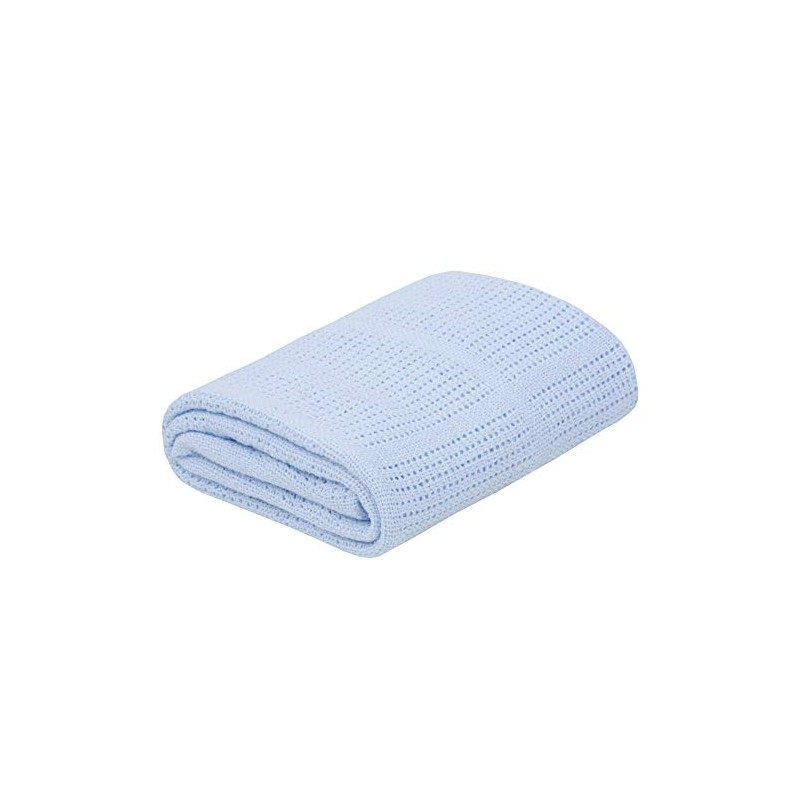 BabyTown Baby Boys and Girls Soft Cotton Cellular Blankets Blue