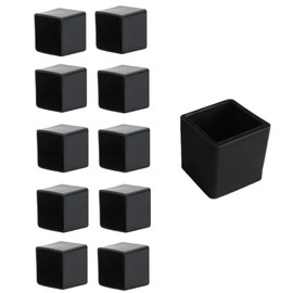 10Pcs Square End Caps,50MM Rubber Leg Tips,Square End Caps,Rubber End Caps Black Chair Leg Covers Non-Slip Rubber Furniture Feet Replacement Tips for Furniture,Chairs Desks Tables Foot