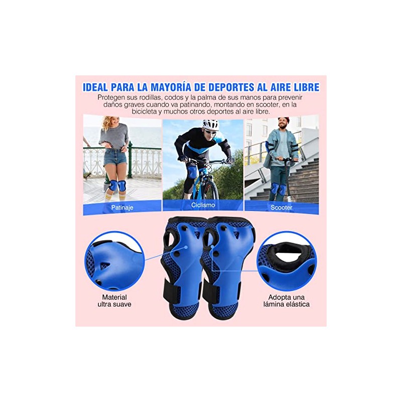 MUÜNSOY Juego De Rodilleras, Coderas, Muñequeras 6 Pzs, Paquete De
