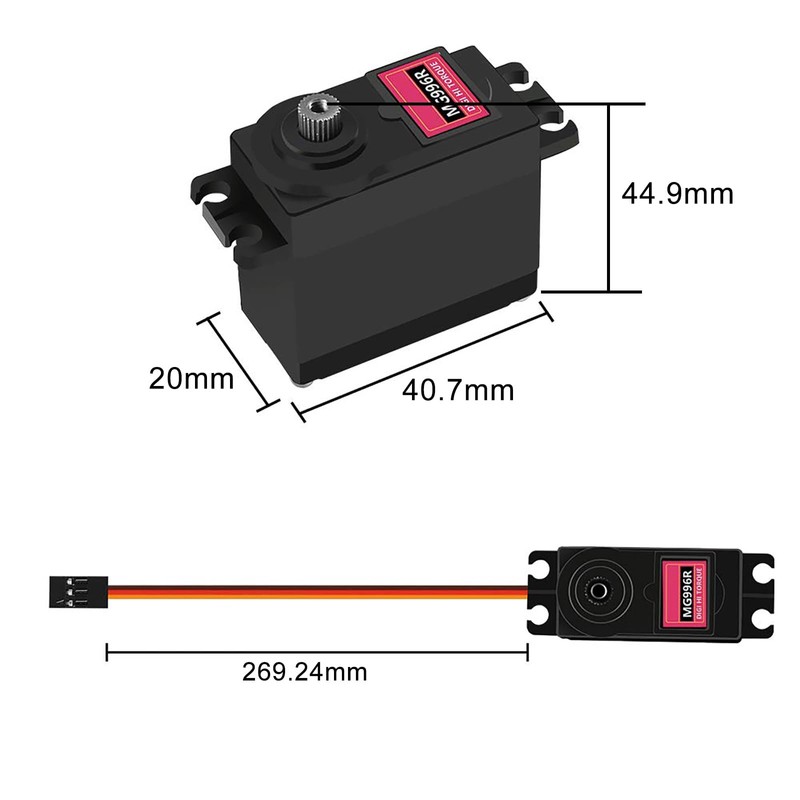 VIPMOON 4 Pack MG996R Servo Motor Kit Metal Gear Torque