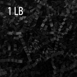 1LB-Black Crinkle Paper Filler,Basket Stuffing,for Gift Wrapping Paper Shred Filler.Black Shredded Paper for Gift Baskets,Box Stuffing Shredded Paper,Suit Different Festivals'Gift Filler Paper Shreds