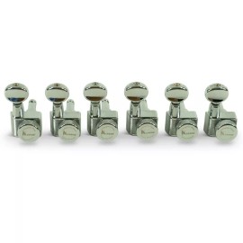 Kluson 6 In Line Locking 2 Pin Tuning Machines Staggered KCDFL-6BX-C chrome