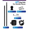 6FT Flag Pole for Outside House, Outdoor Flag Pole with