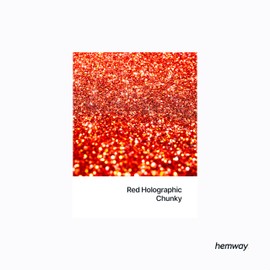 Hemway Polyurethane & Epoxy Resin Glitter 100g / 3.5oz Metallic Crystal Flake Additive for Flooring Jewelry Tumblers Glass Pigment - Chunky (1/40" 0.025" 0.6mm) - Red Holographic