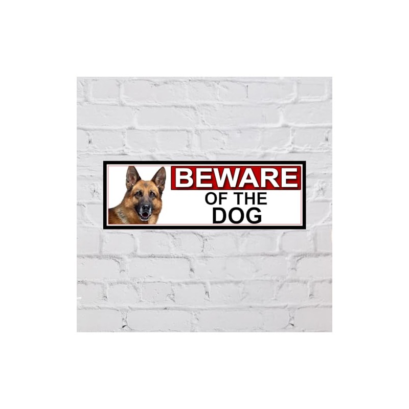 Shawprint German Shepherd BEWARE OF THE DOG METAL GATE SIGN
