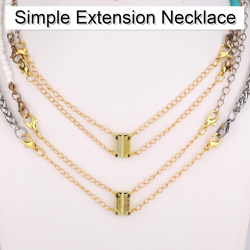 5pcs Necklace Extender, Alloy Magnetic Jewelry Extenders with 5 Sizes