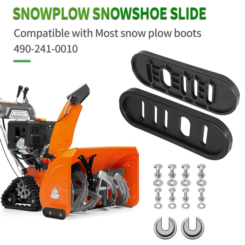 Vkinman 490-241-0010 Snowblower Slide Shoes Skid Shoe with Mounting Hardware