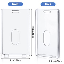 Acrylic Card Holders Clear ID Card Holders Heavy Duty Card Holder Plastic Card Protector Cover Transparent Badge Protector Vertical in Office Products (90 Pcs)