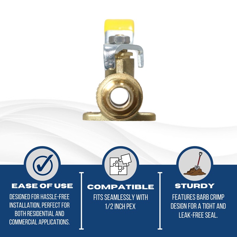 XFITTING Barb Crimp Pex 3/4 Inch Ball Valve With Drop
